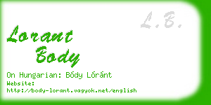 lorant body business card